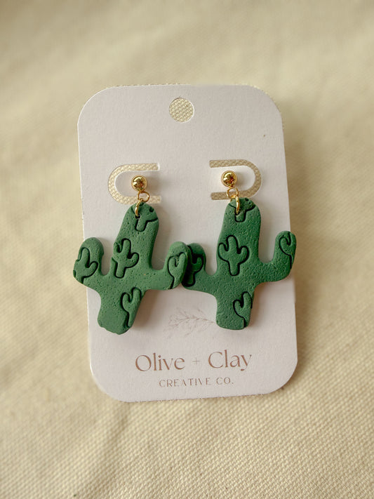 Cactus Polymer Clay Earrings