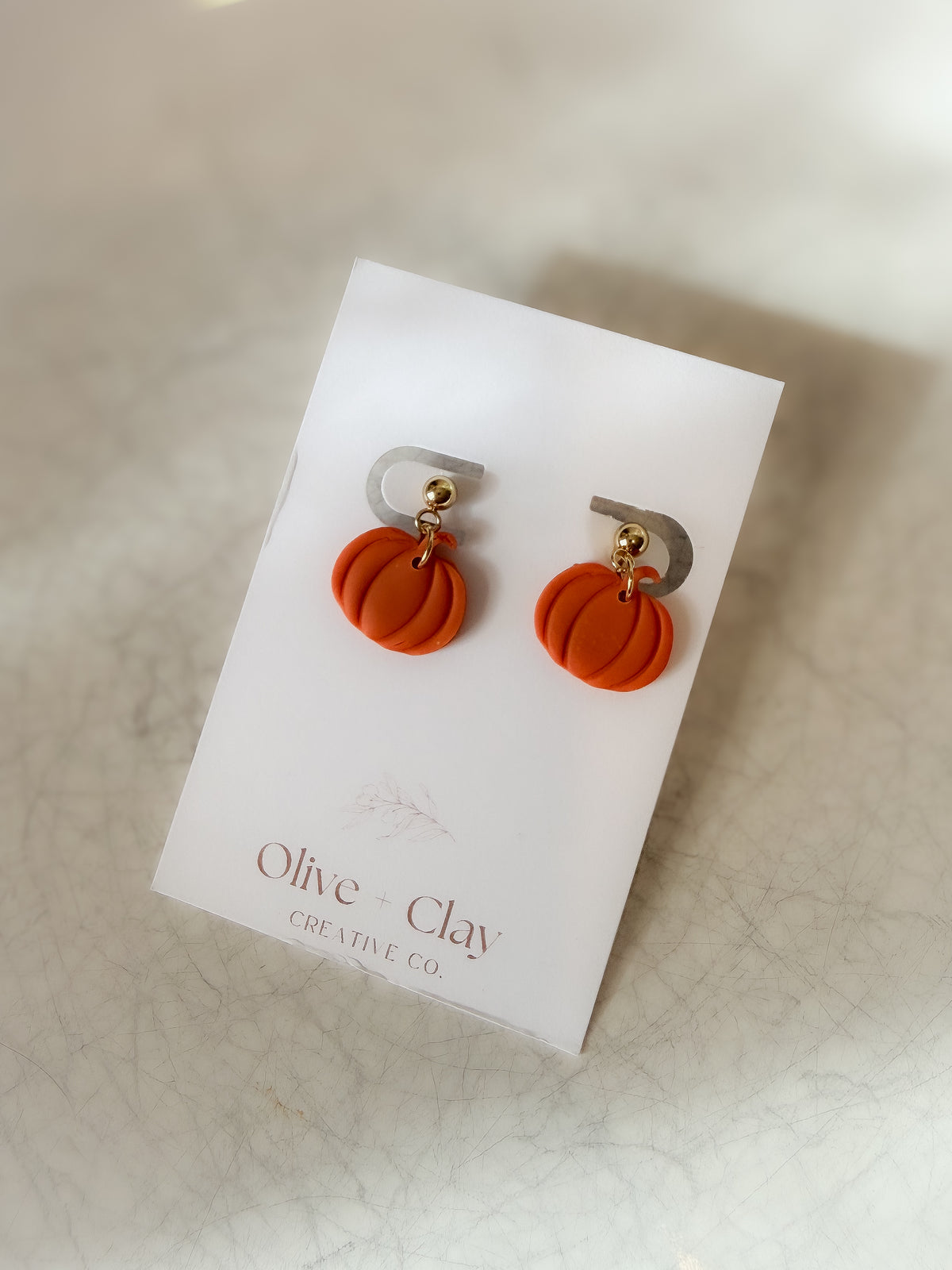 Handmade Fall Polymer Clay Mini Pumpkin Earrings
