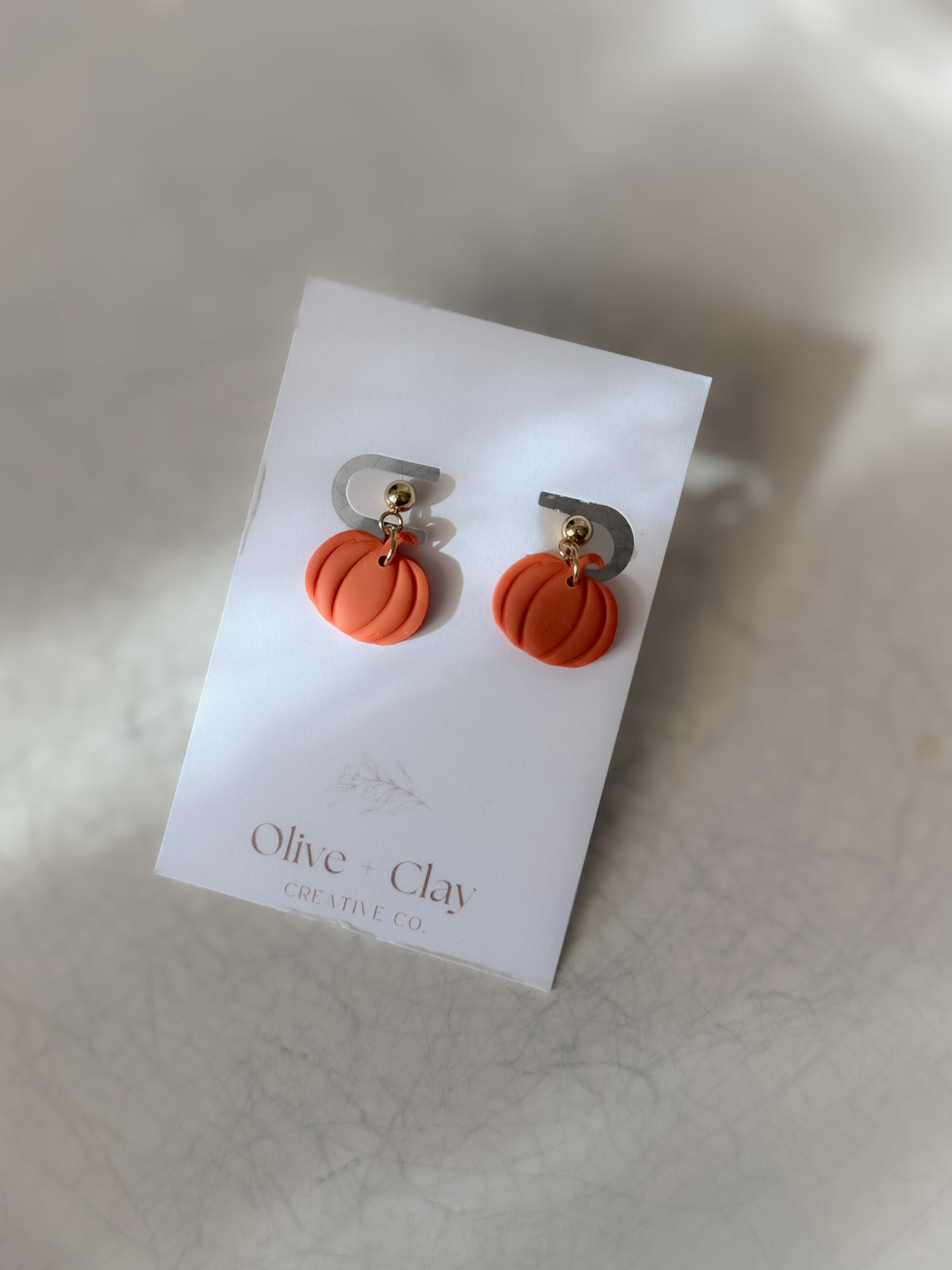 Handmade Fall Polymer Clay Mini Pumpkin Earrings