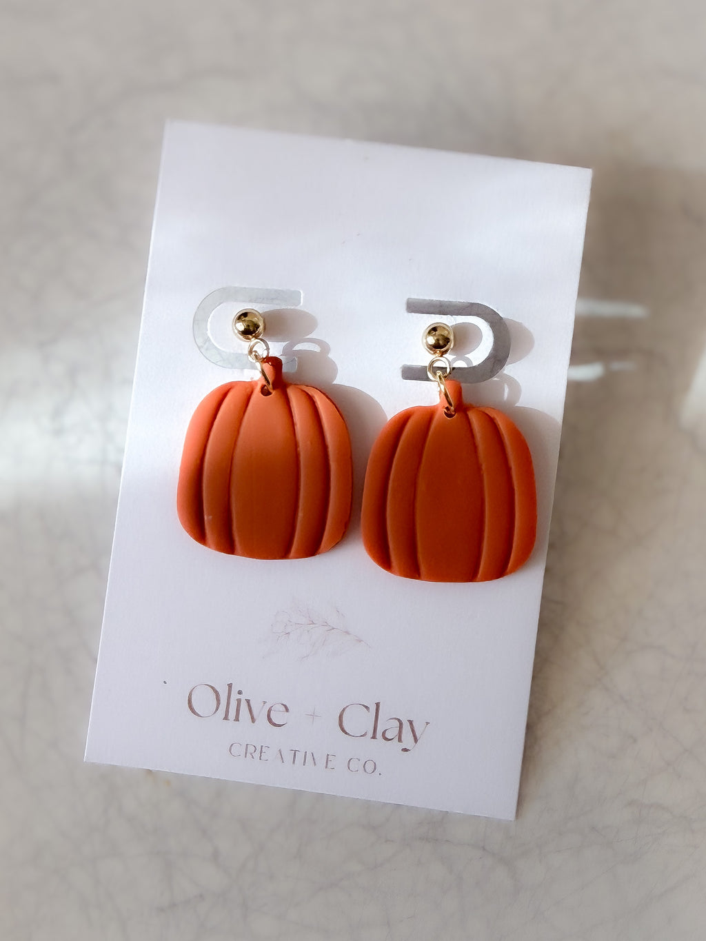 Handmade Fall Polymer Clay Pumpkin Earrings