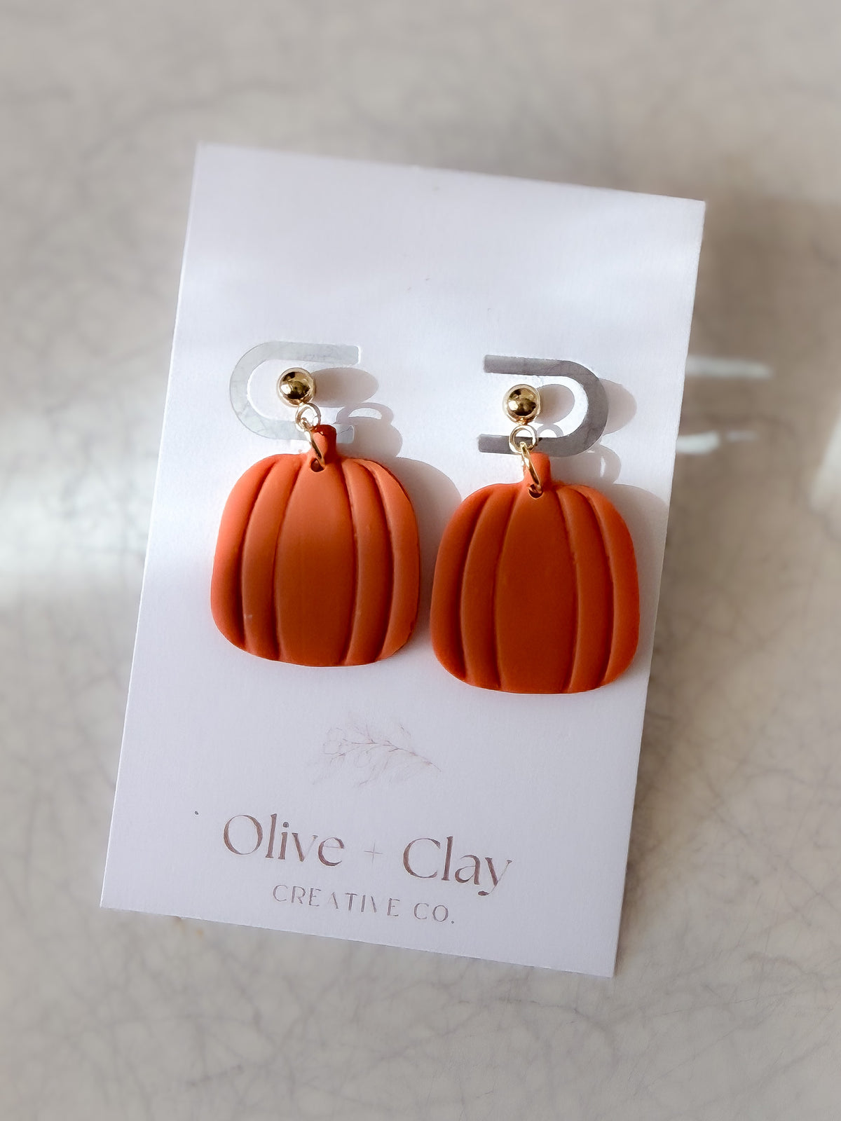 Handmade Fall Polymer Clay Pumpkin Earrings