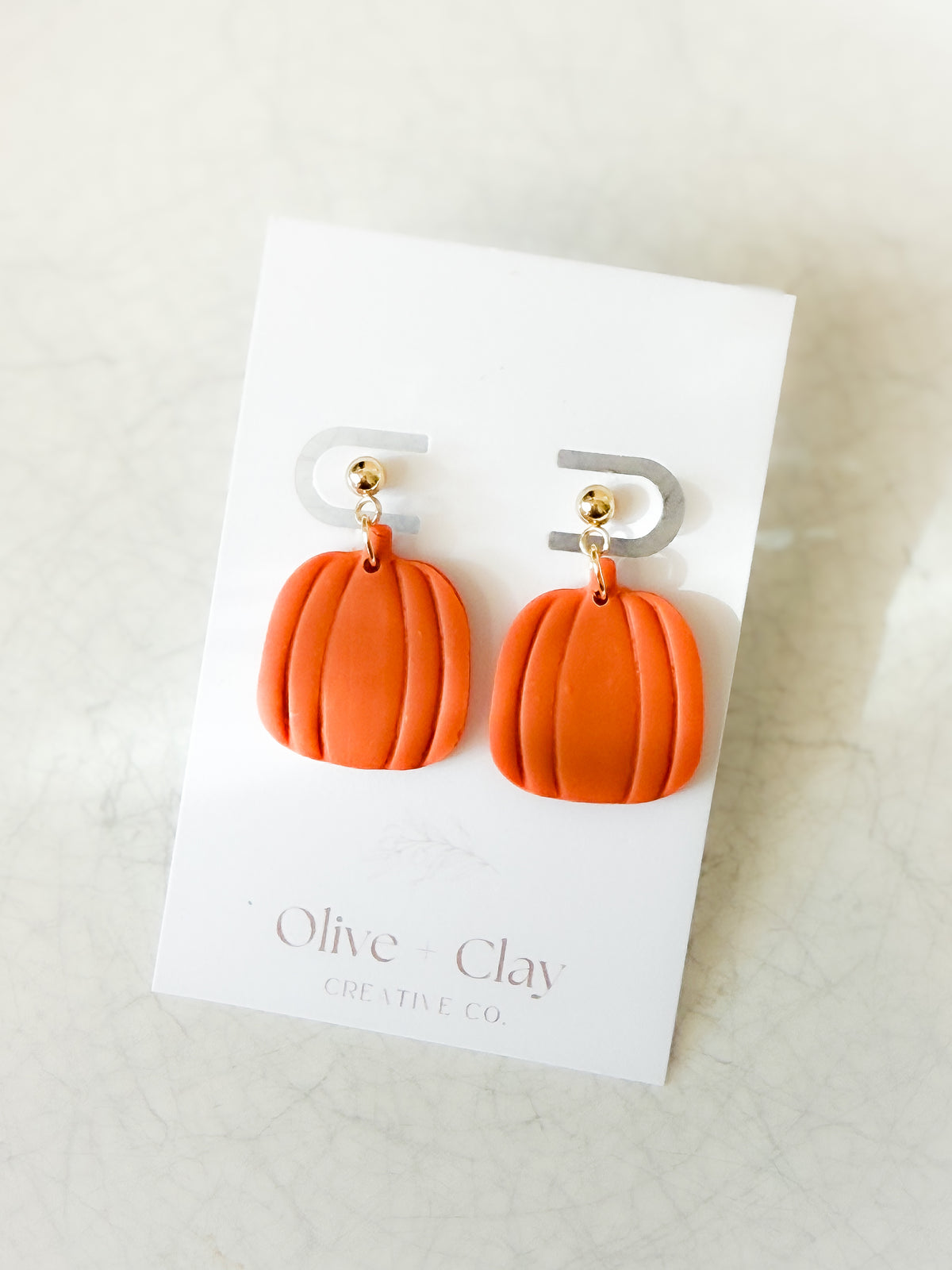 Handmade Fall Polymer Clay Pumpkin Earrings