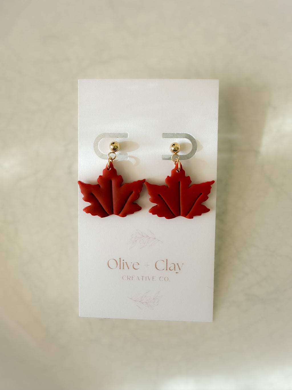 Handmade Fall Polymer Clay Leaf Earrings