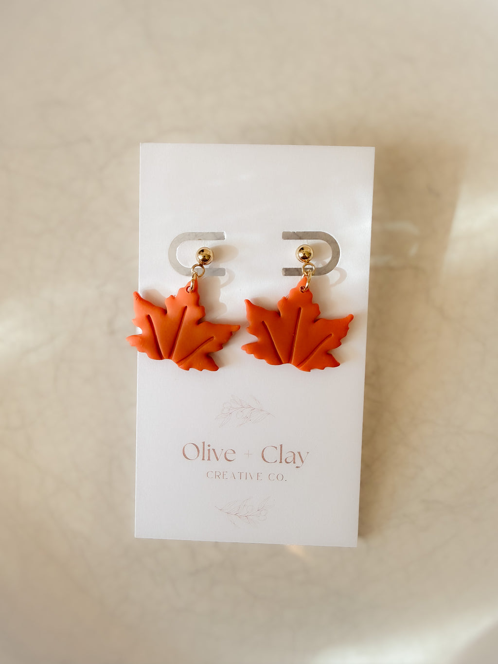 Handmade Fall Polymer Clay Leaf Earrings