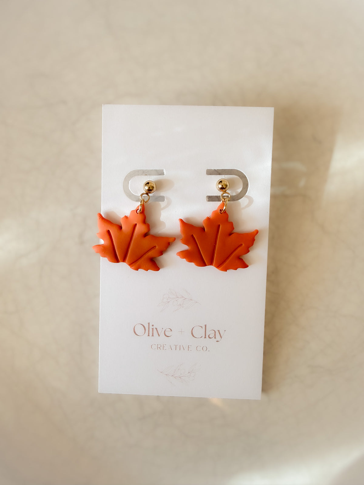 Handmade Fall Polymer Clay Leaf Earrings