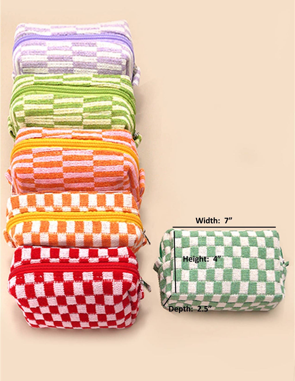 CHECKER MAKEUP COSMETIC POUCH BAG | 40P522