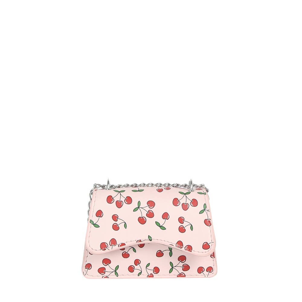 Cherry Print Chain Crossbody Flap Bag