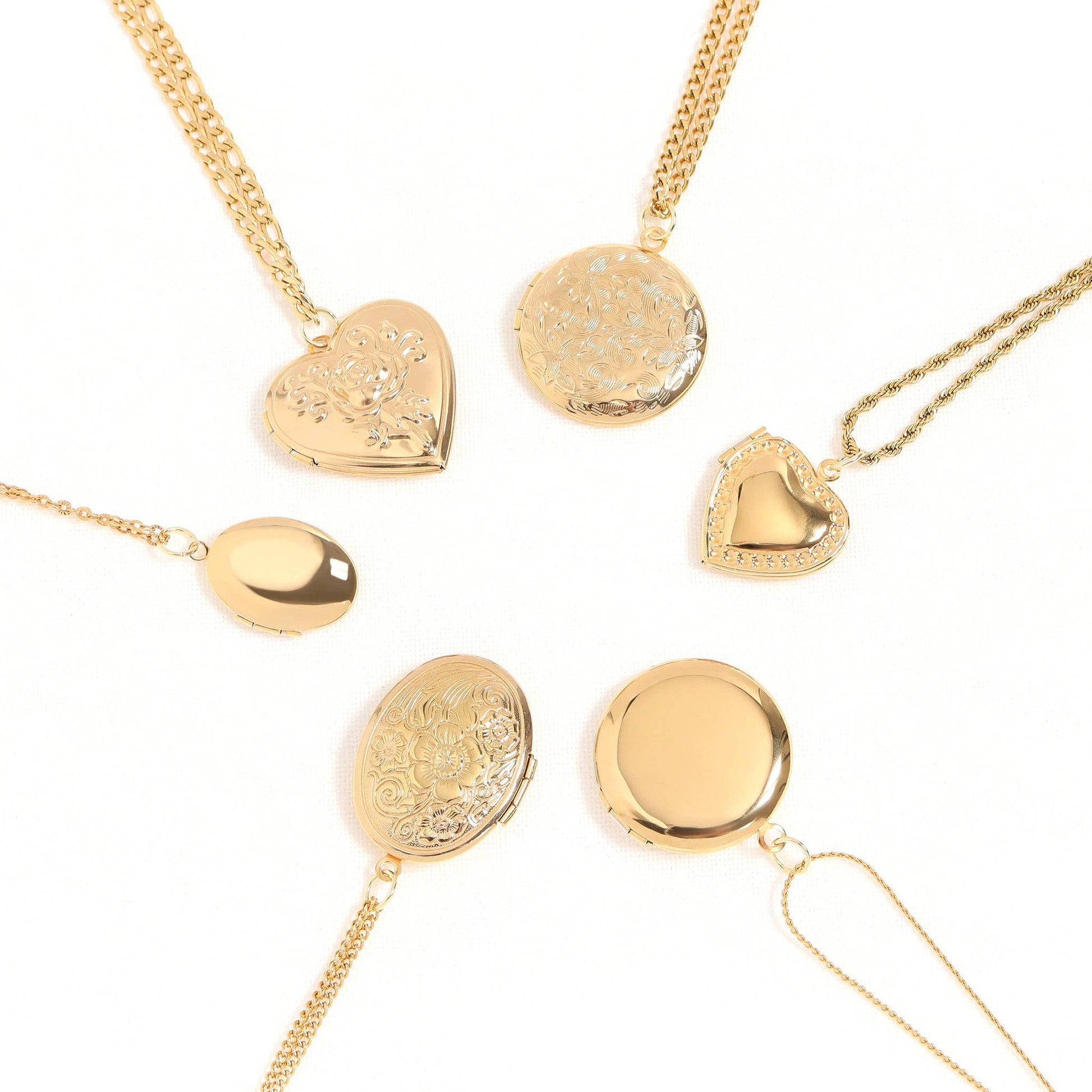 18K Gold PVD Stainless Steel Rose Heart Locket