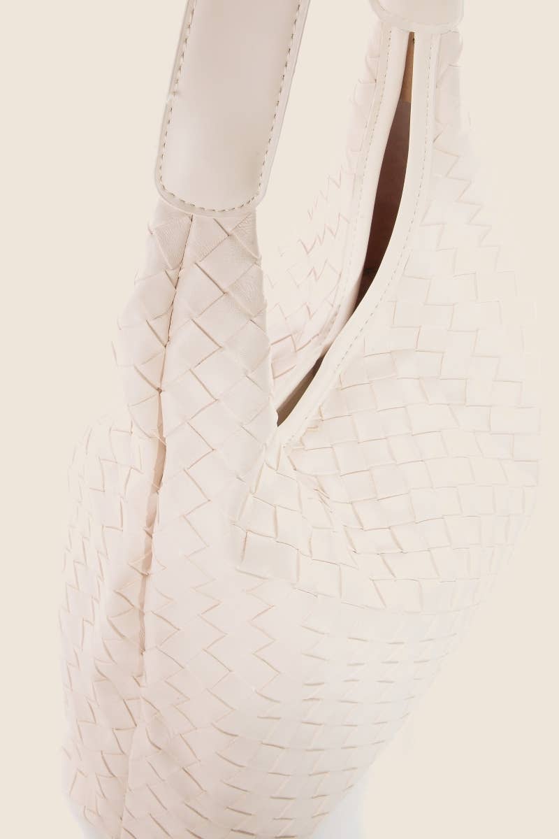 Woven Faux Leather Tote Bag