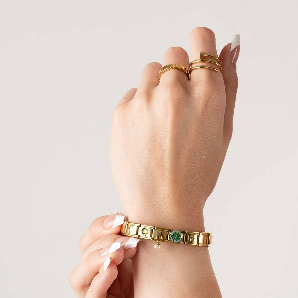 18K Gold PVD Stainless Steel Cross Italian Charm