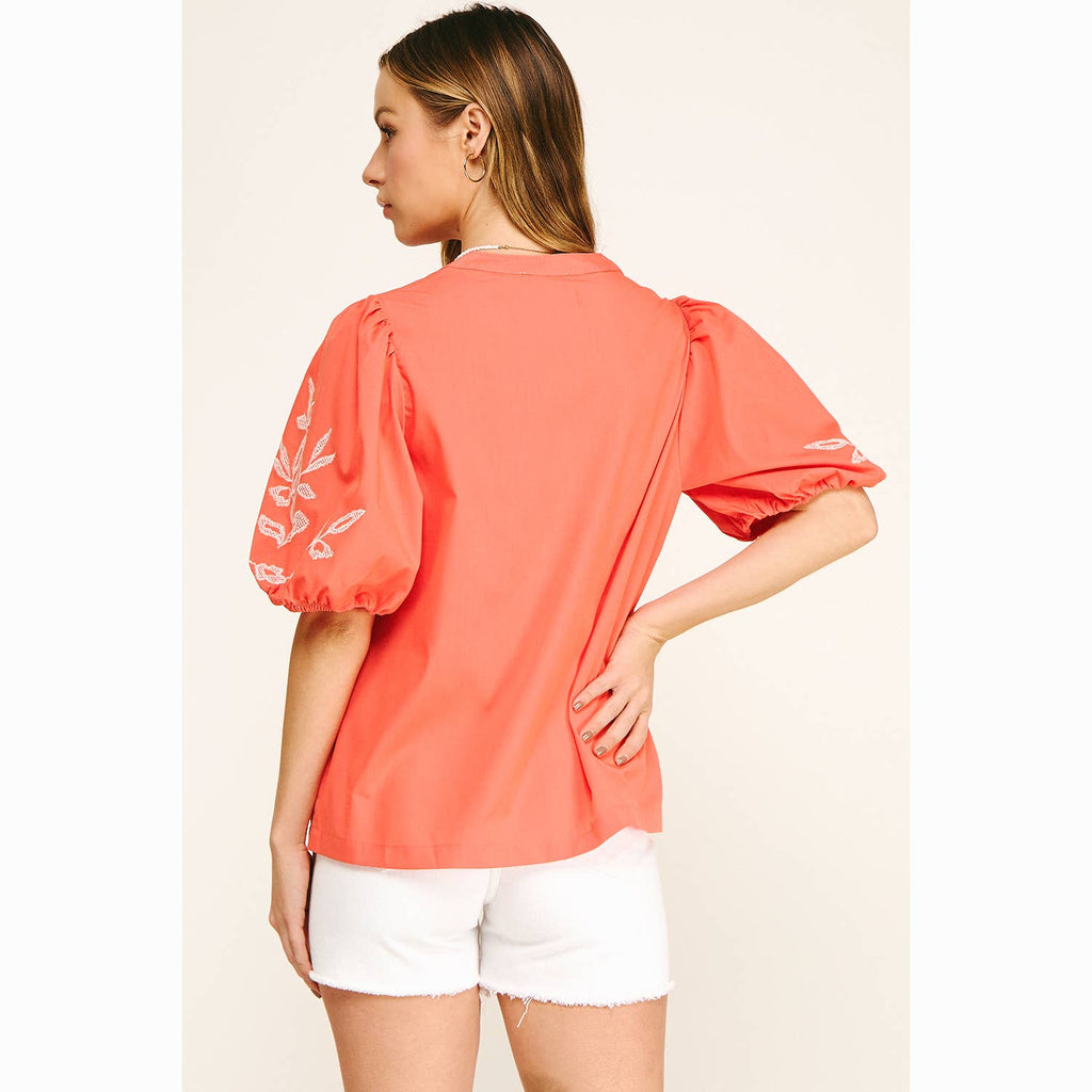 EMBROIDERED PEASANT BLOUSE