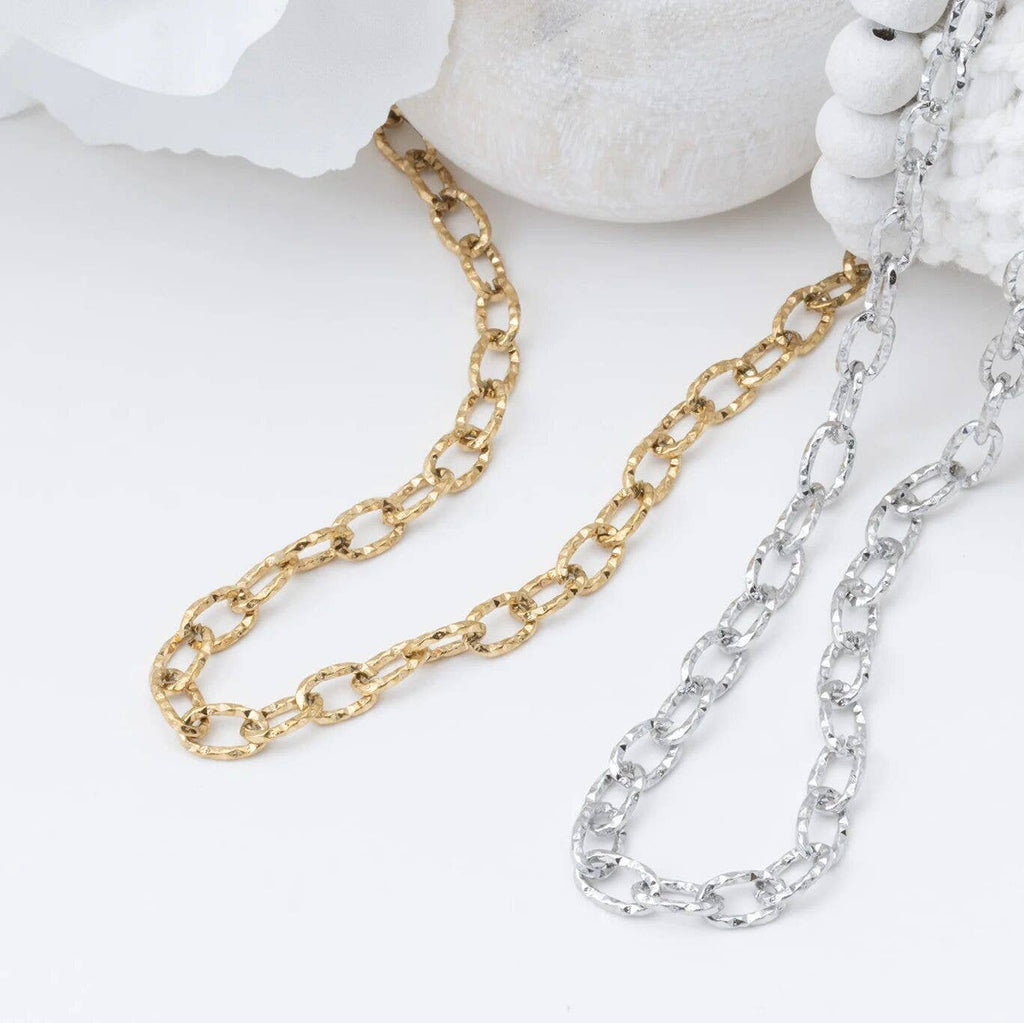 18K Gold PVD Stainless Steel Cable Link Chain Necklace