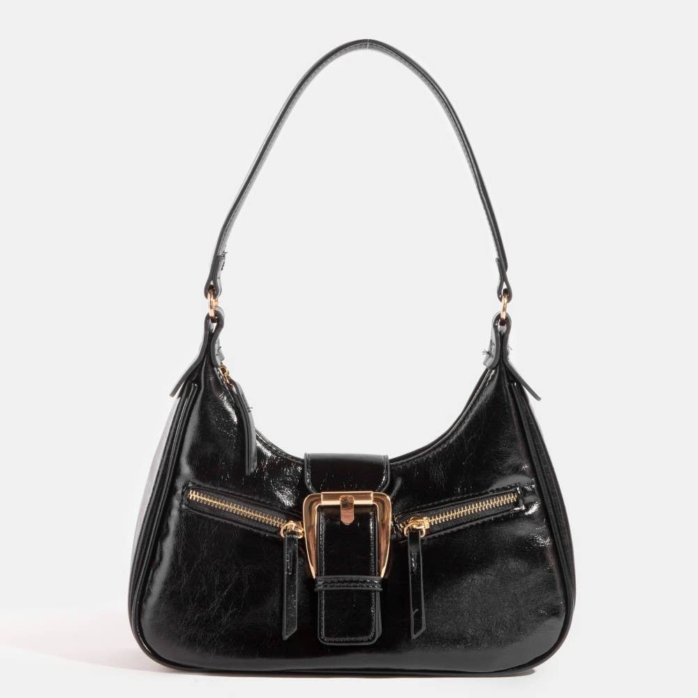 Large Buckle Triple Zipper Hand Bag