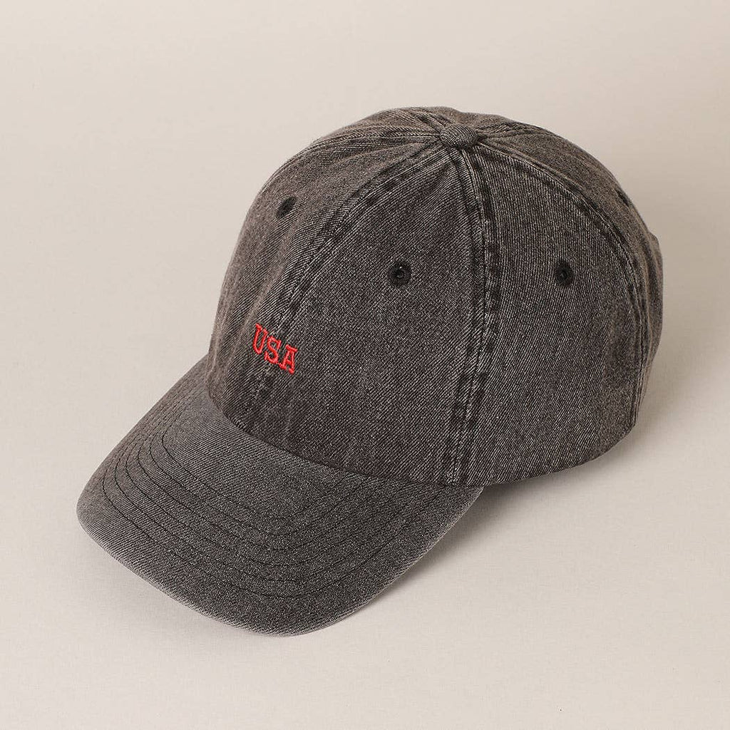 USA Embroidered Denim CottonUSA Embroidered Den Baseball Cap