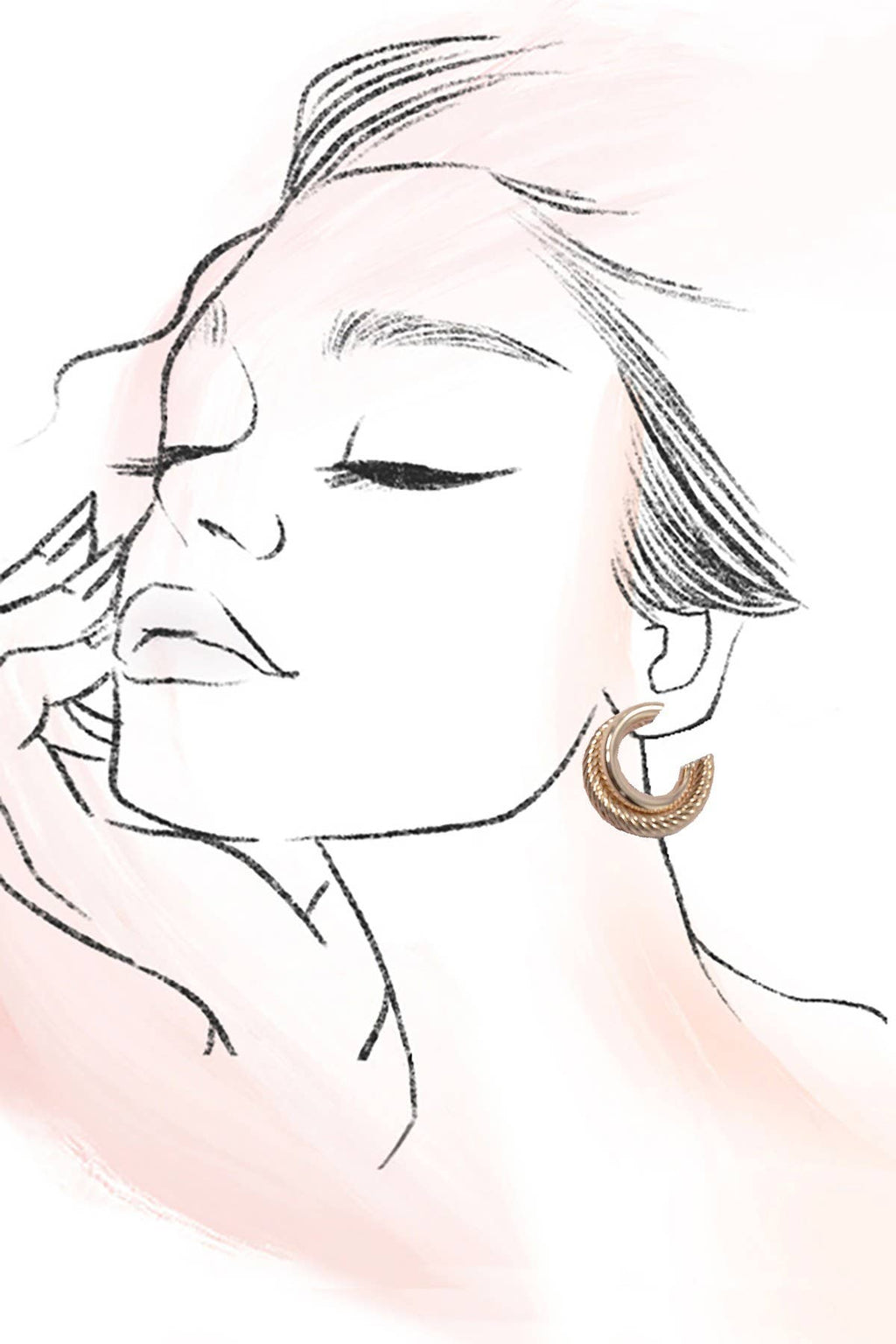 BOLD TWIST ROPE GOLD INTERWINED HOOP EARRINGS | 80E5890