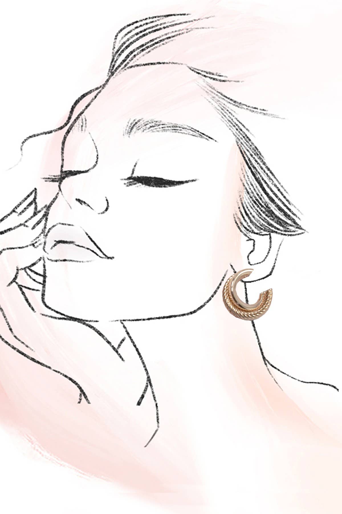 BOLD TWIST ROPE GOLD INTERWINED HOOP EARRINGS | 80E5890
