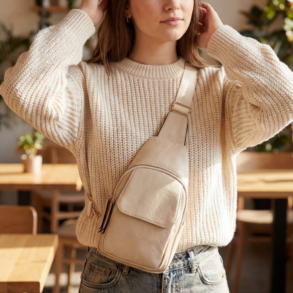 Leather Fashion Flap Sling Bag
