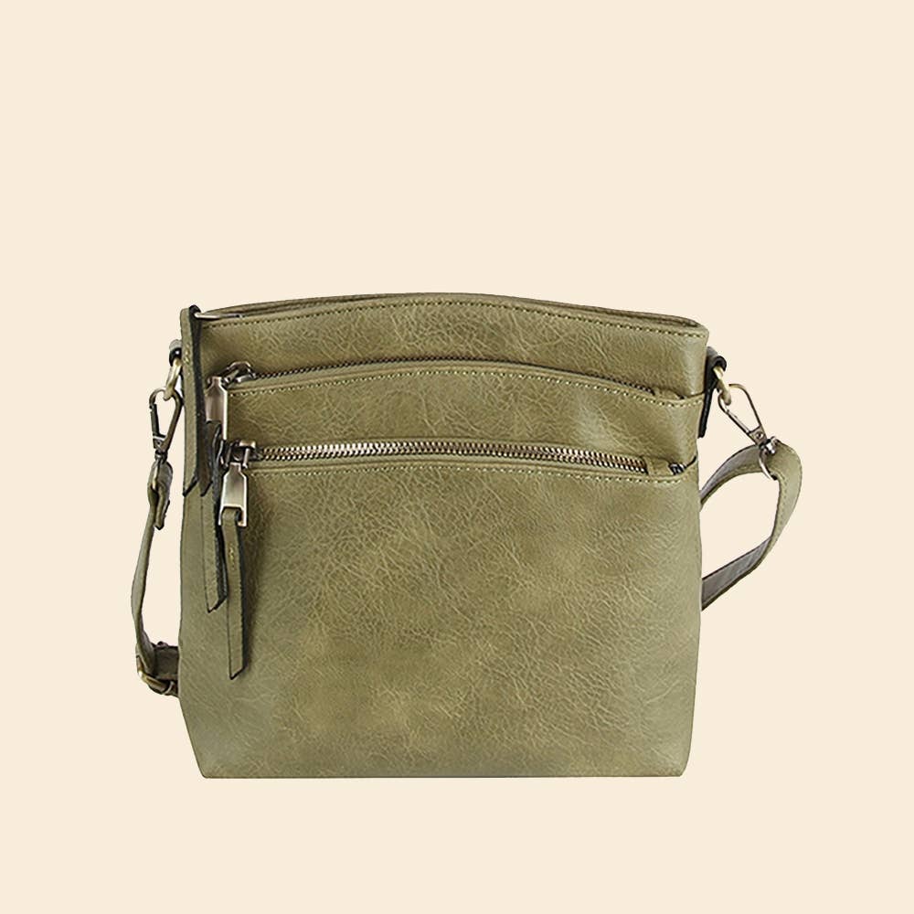 Multi Zip Pocket Crossbody Bag