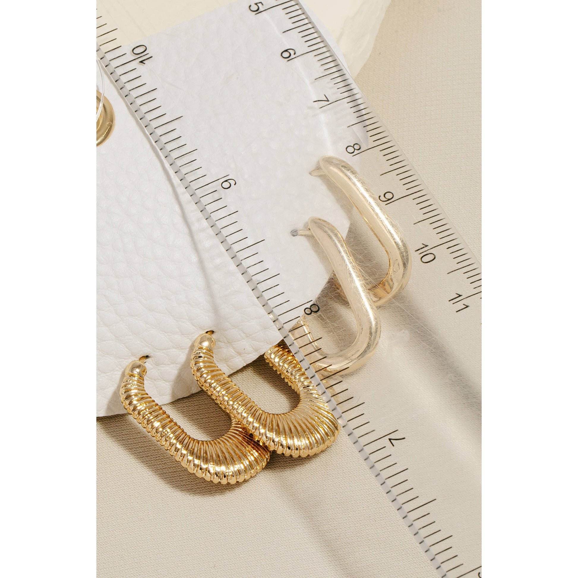 Mixed Rectangular Hoop Earrings Set