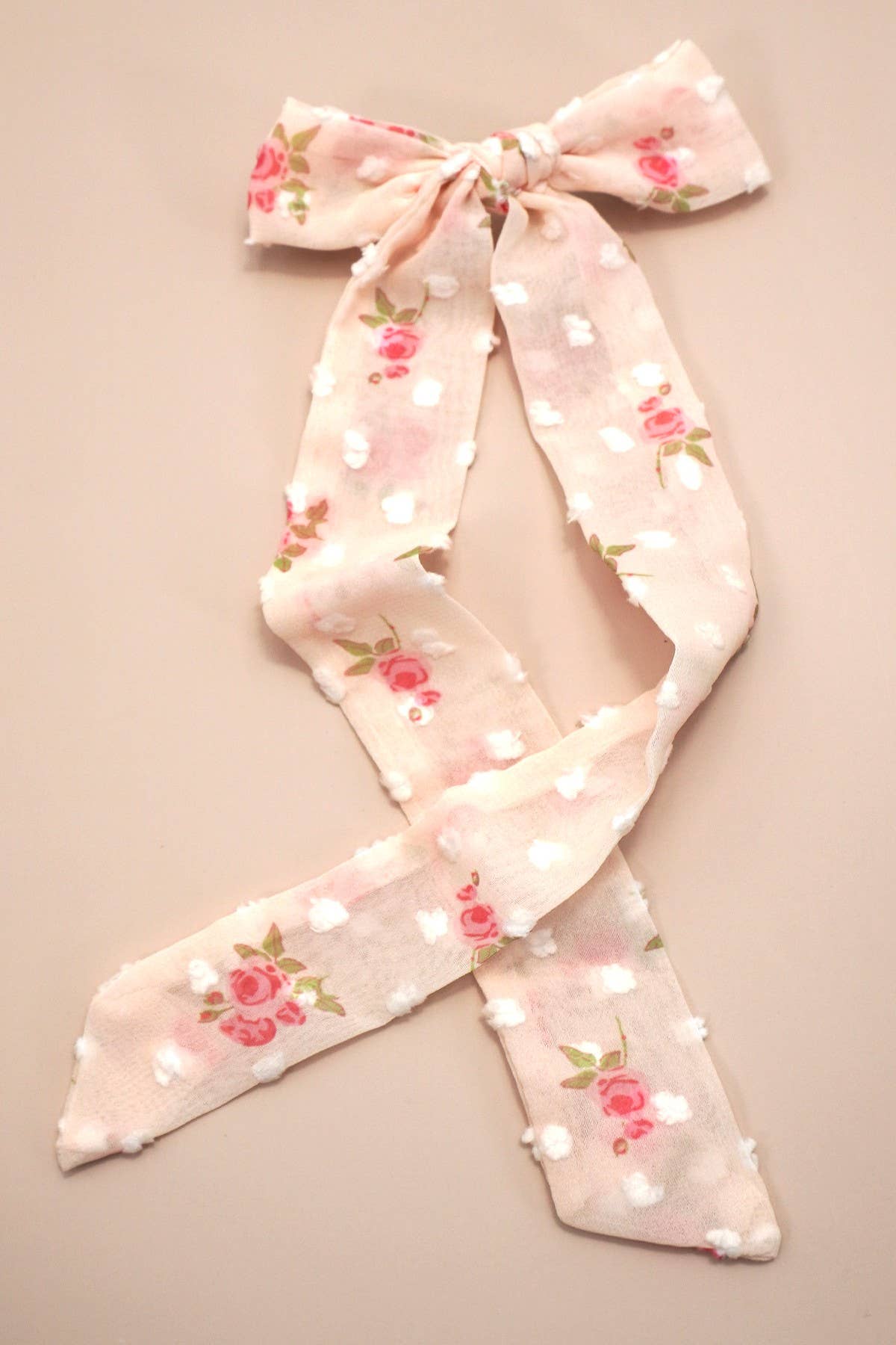PRETTY FLORAL BOW RIBBON HAIR CLIPS | 40H977