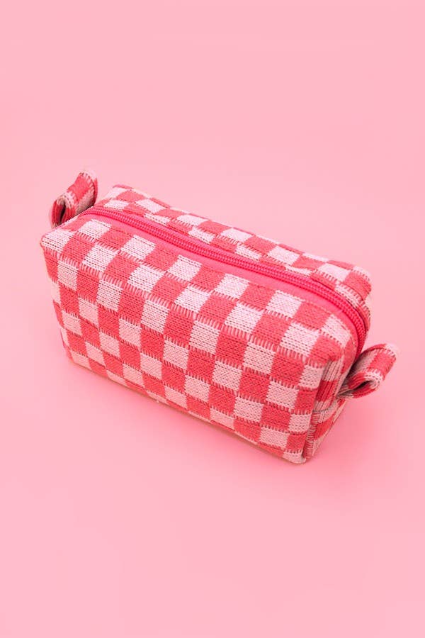 CHECKER MAKEUP COSMETIC POUCH BAG | 40P522