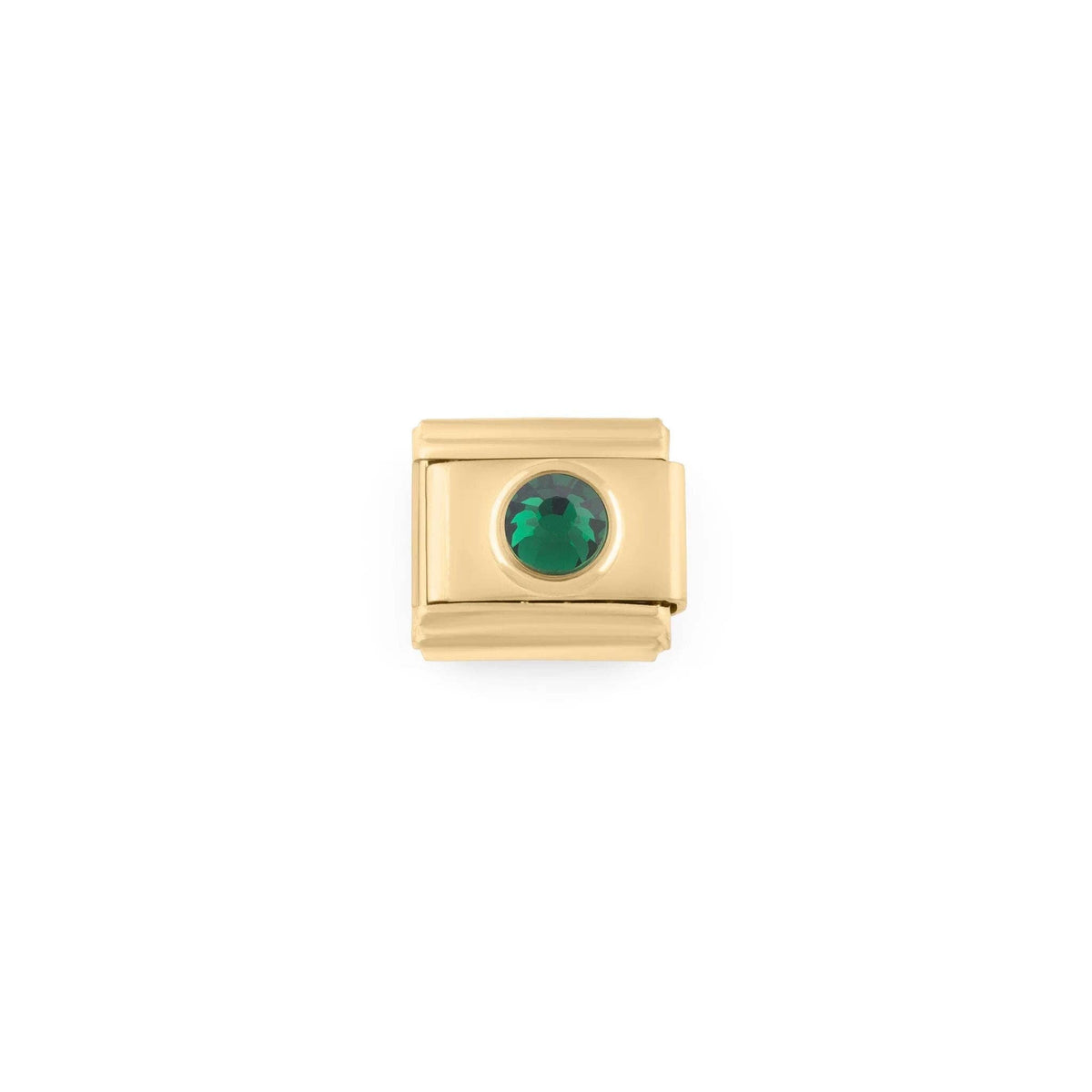 18K Gold PVD Stainless Steel Birthstone Italian Charm
