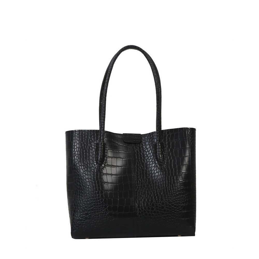Croc Embossed Shopper Tote Bag