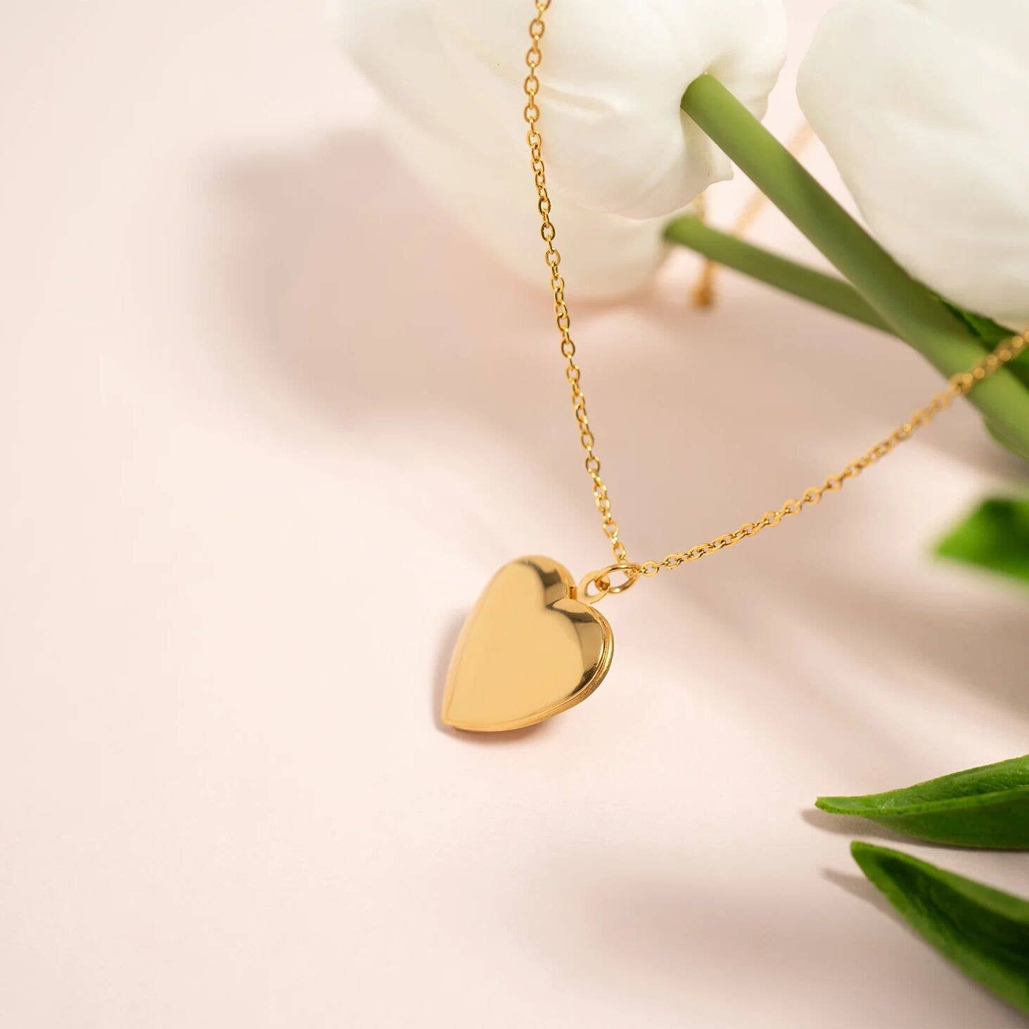 18K Gold PVD Stainless Steel Heart Locket / PDL0239