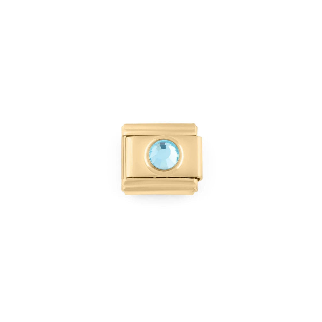 18K Gold PVD Stainless Steel Birthstone Italian Charm