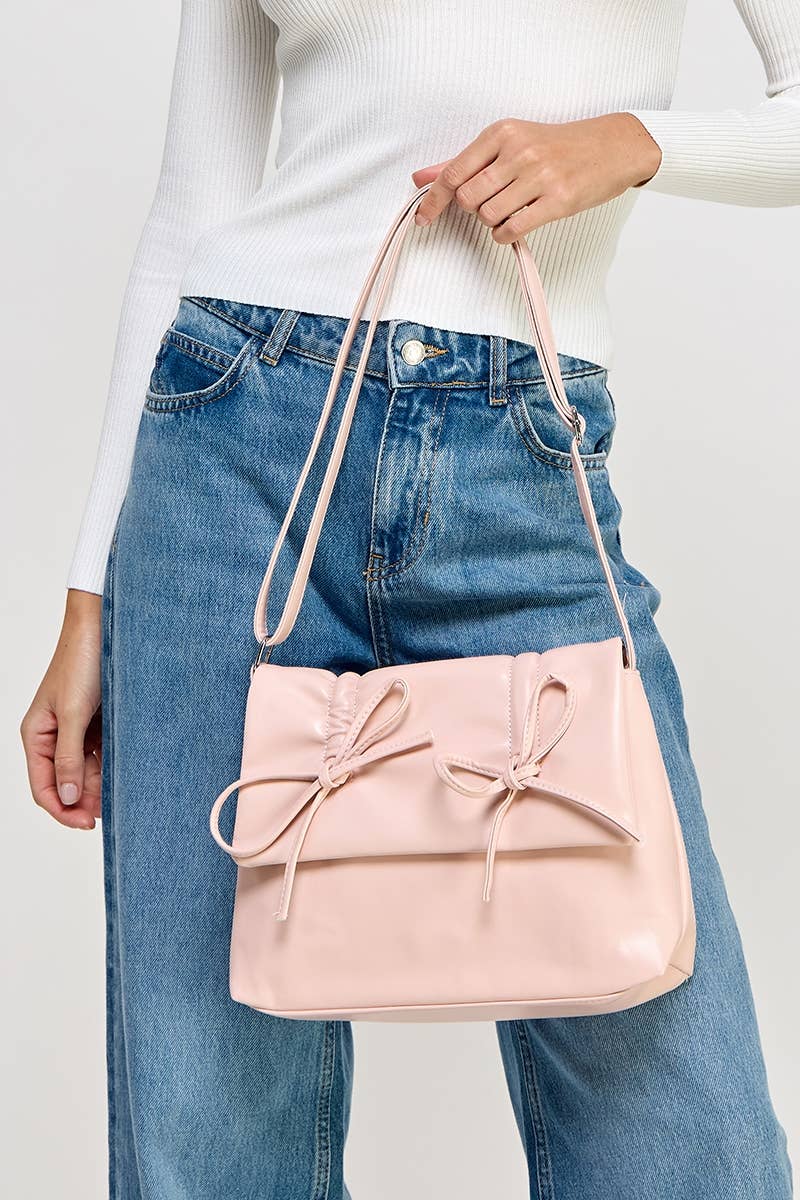 Leather Bow Knot Square Bag