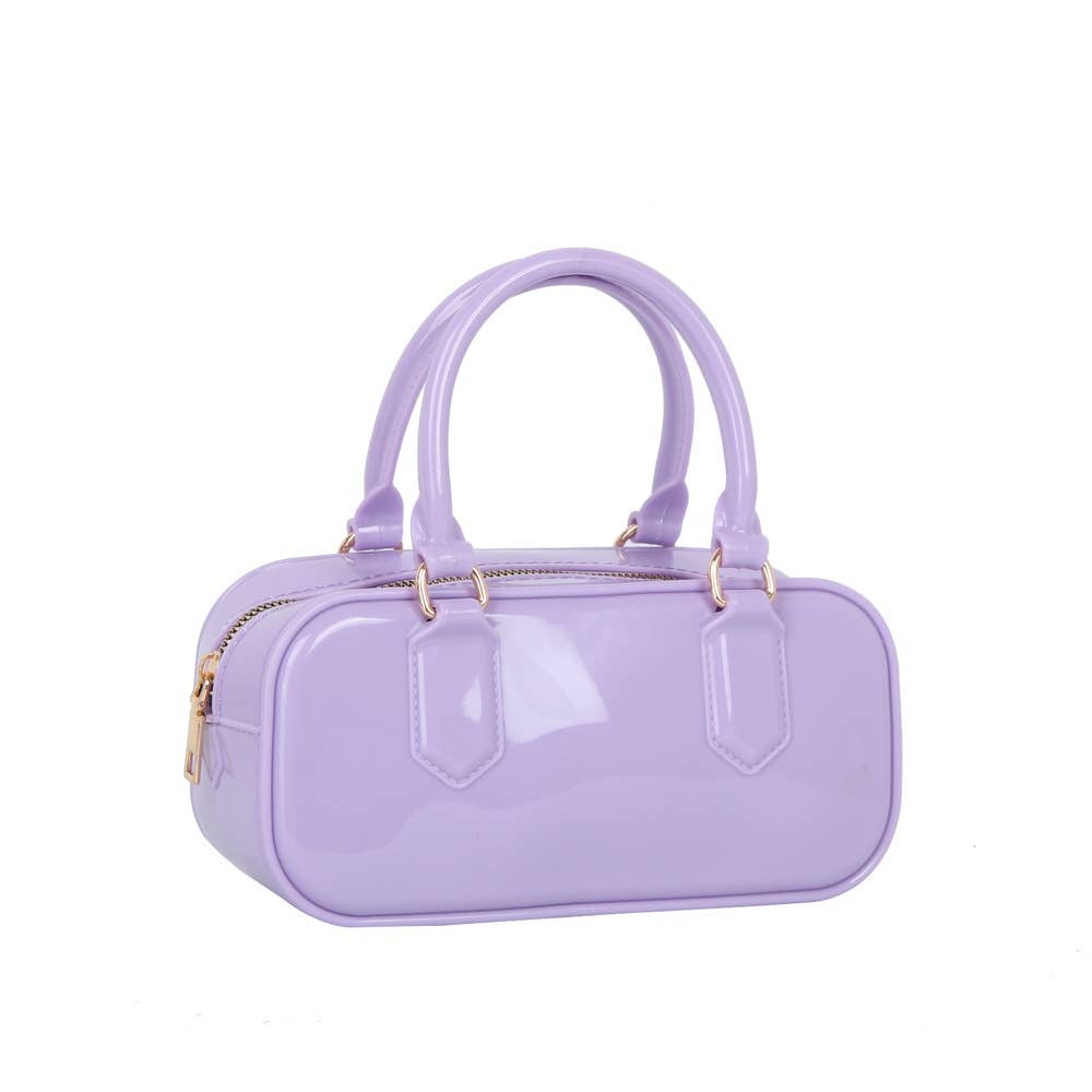 Boxy Glossy Patent Top Handle Mini Handbag