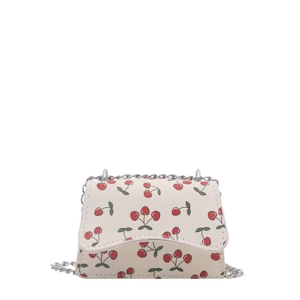 Cherry Print Chain Crossbody Flap Bag