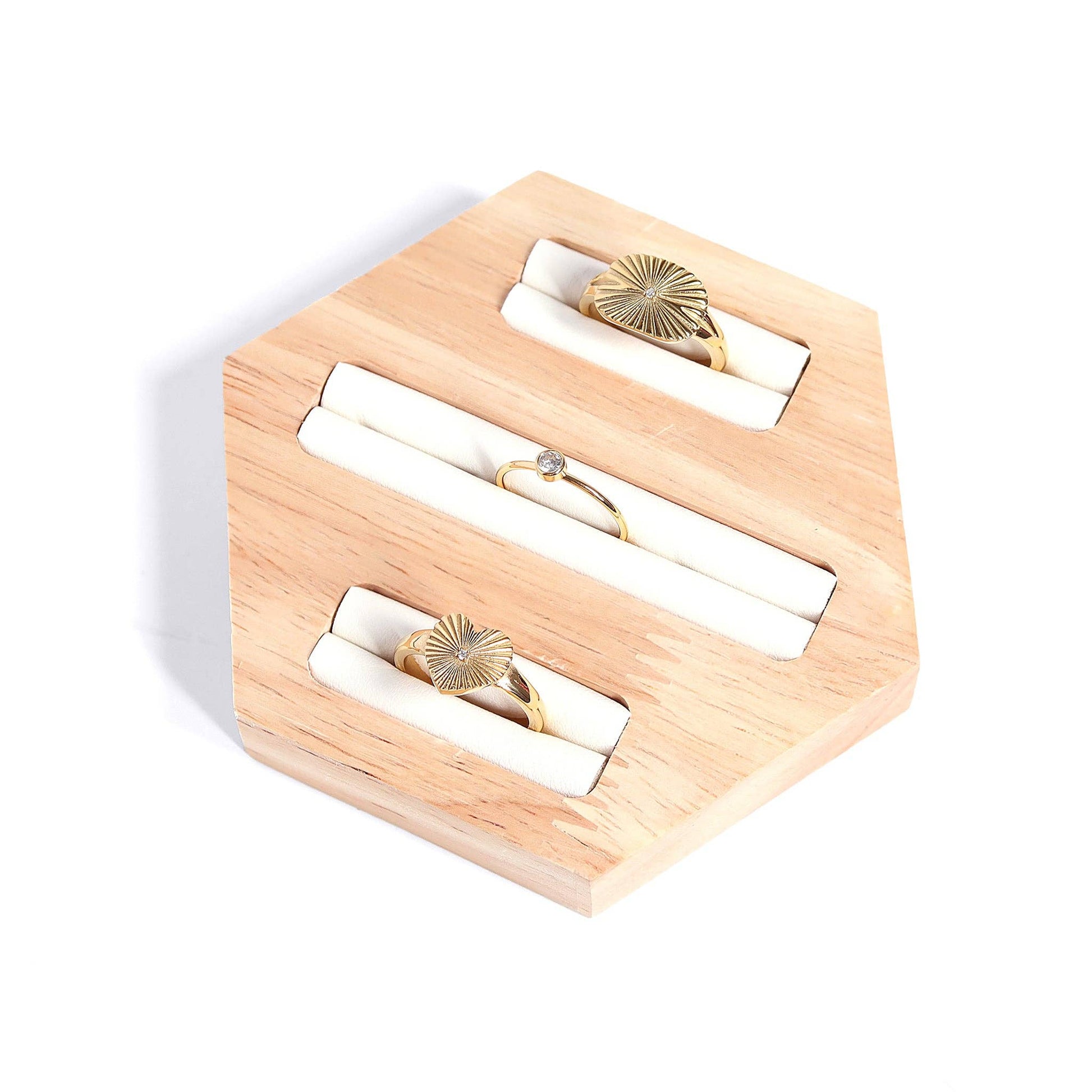 Gold Stainless Steel Cubic Zirconia Sunburst Rectangle Ring
