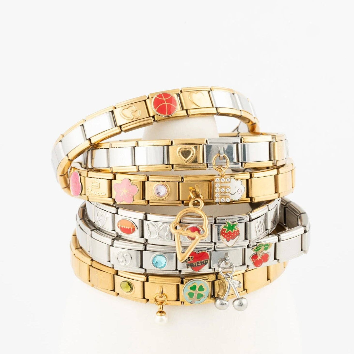 18K Gold PVD Stainless Steel Butterfly Italian Charm