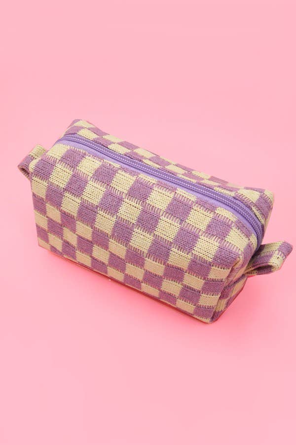 CHECKER MAKEUP COSMETIC POUCH BAG | 40P522