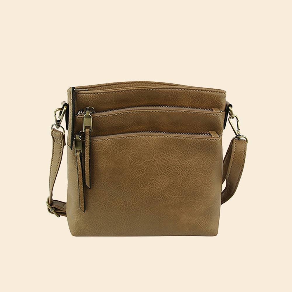 Multi Zip Pocket Crossbody Bag