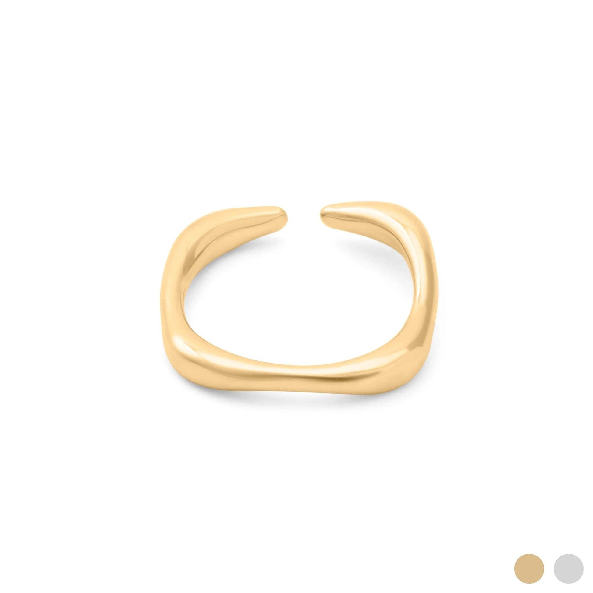 18K Gold PVD Stainless Steel Adjustable Simple Ring
