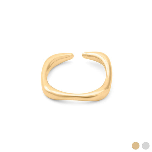 18K Gold PVD Stainless Steel Adjustable Simple Ring