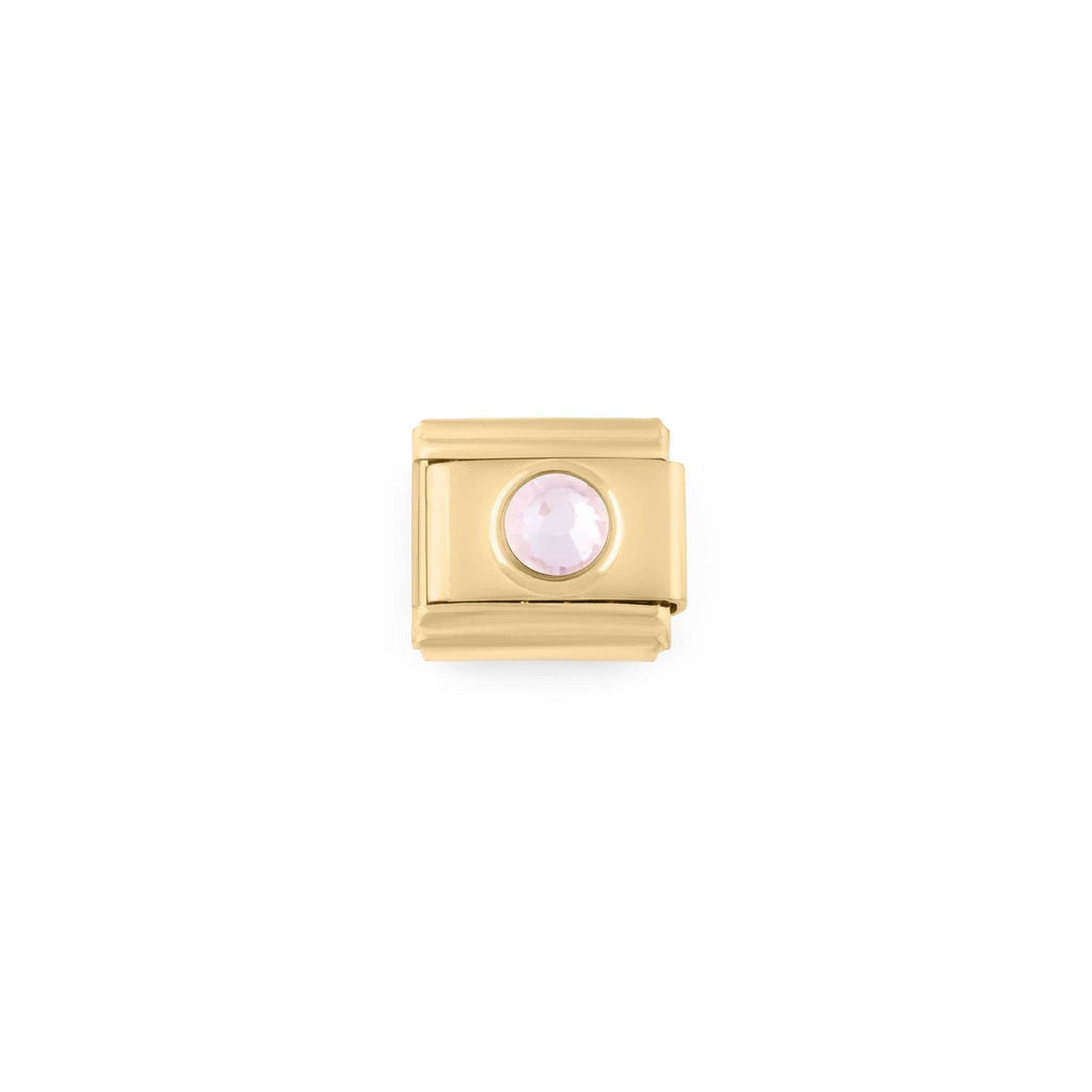 18K Gold PVD Stainless Steel Birthstone Italian Charm
