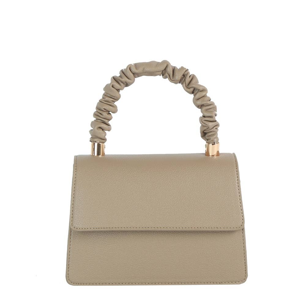 Scrunch Handle Structured Flap Bag