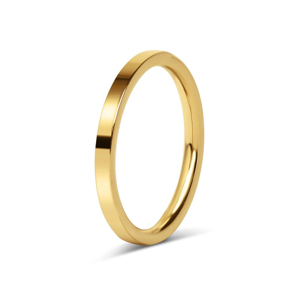 18K Gold Stainless Steel Blank Flat Band Ring