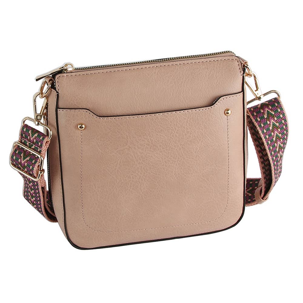 Boho Strap Faux Leather Crossbody Messenger Bag
