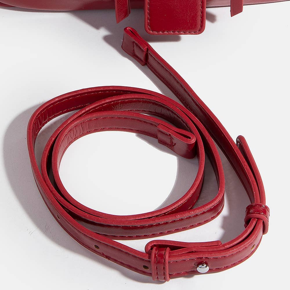 Large Buckle Triple Zipper Hand Bag