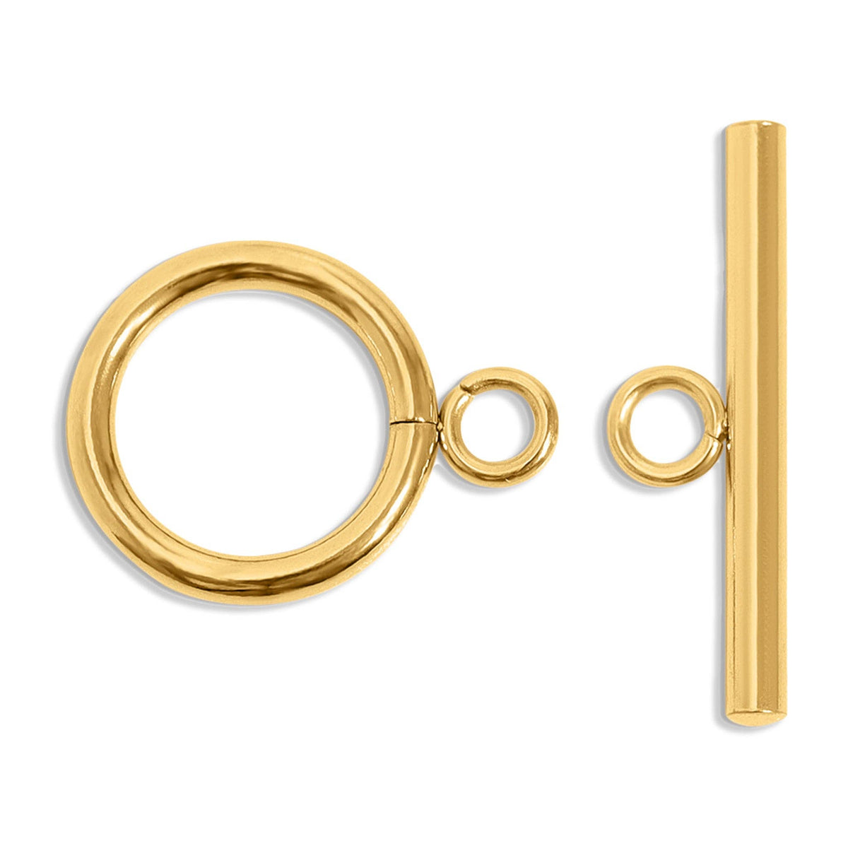 18K Gold PVD Stainless Steel Circle Toggle Clasp