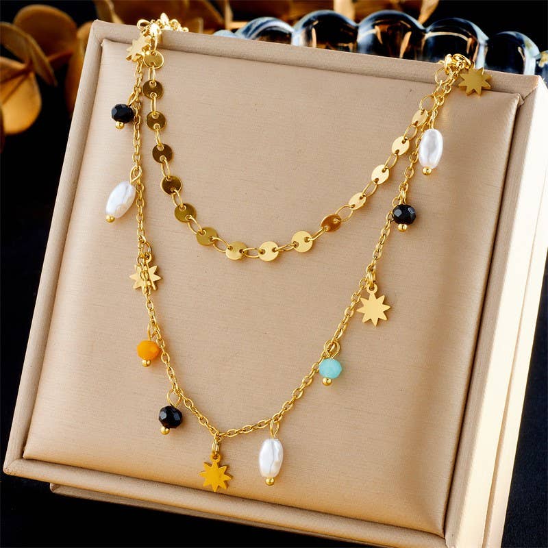 18K STAINLESS STEEL TARNISH FREE SEEDBEAD NECKLACE|40NK9422