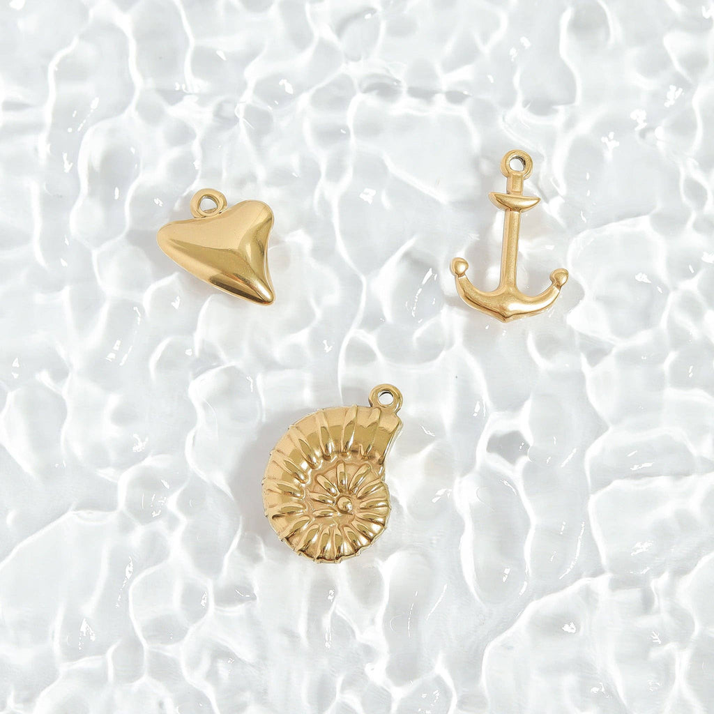 18K Gold PVD Stainless Steel Nautilus Charm