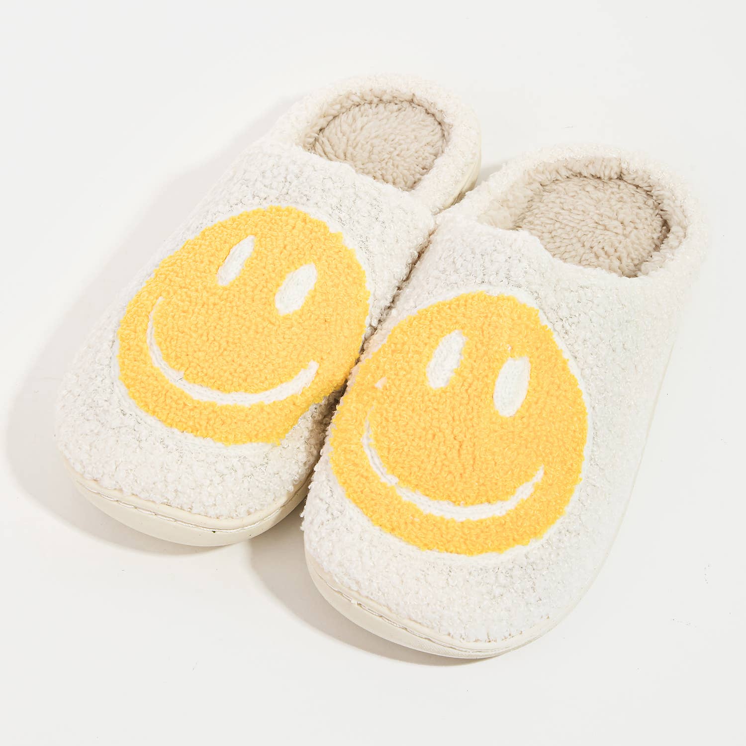 Happy Face Fuzzy Slippers
