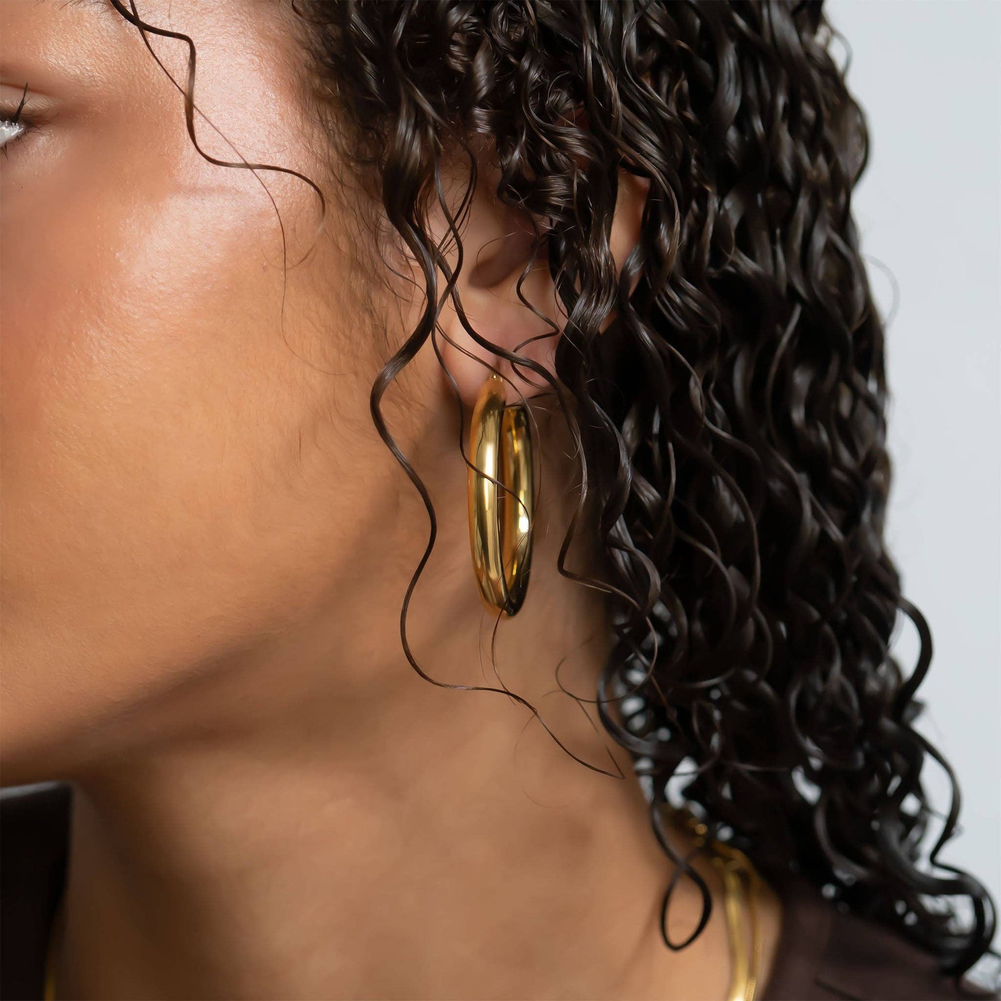 18K Gold PVD Stainless Steel Chunky Hoop Earring