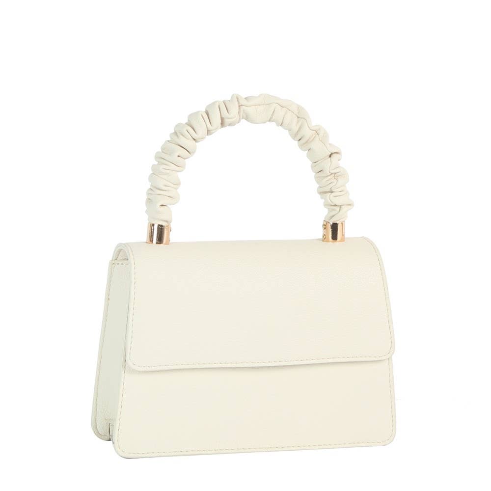Scrunch Handle Structured Flap Bag
