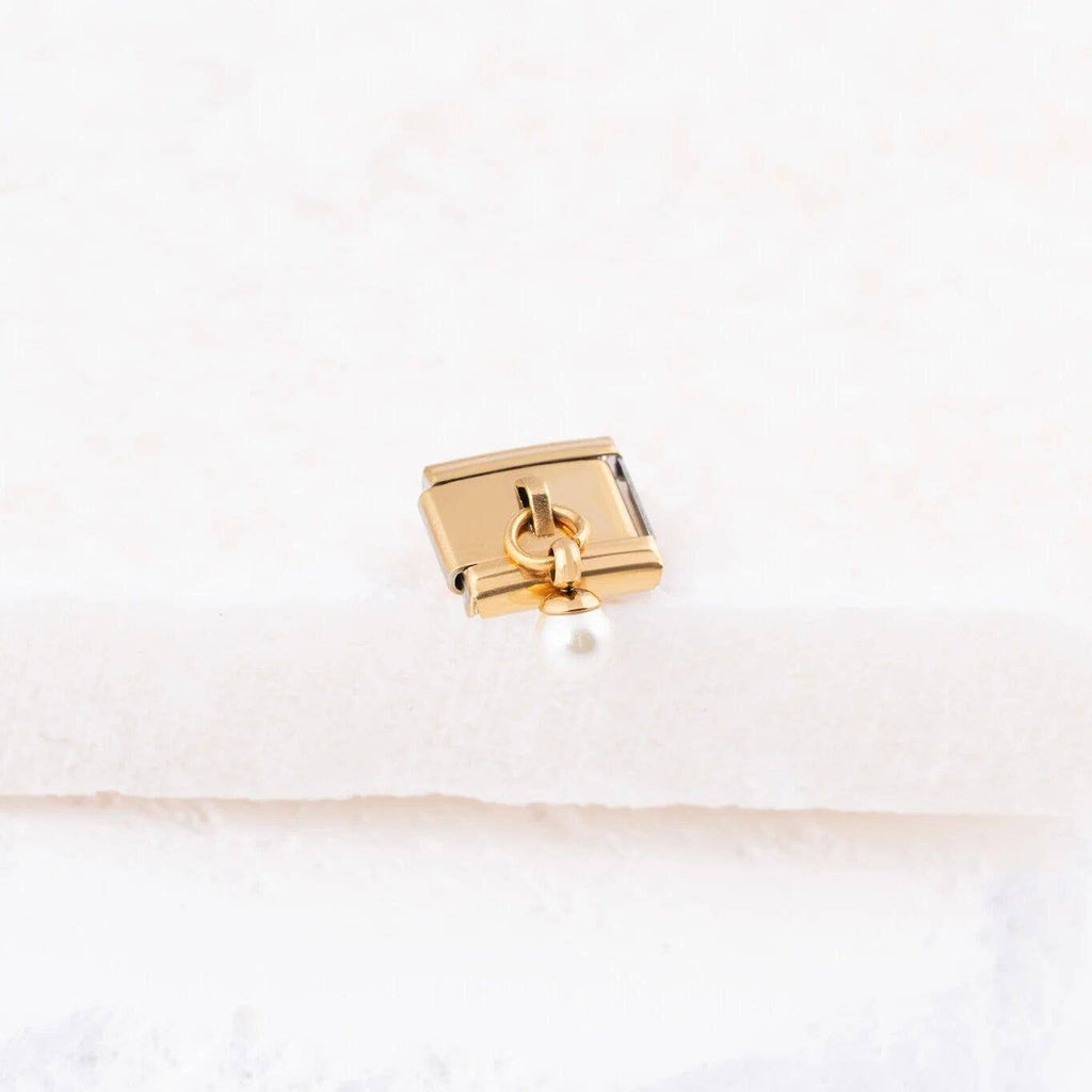 18K Gold PVD Stainless Steel Charm Connector Italian Charm
